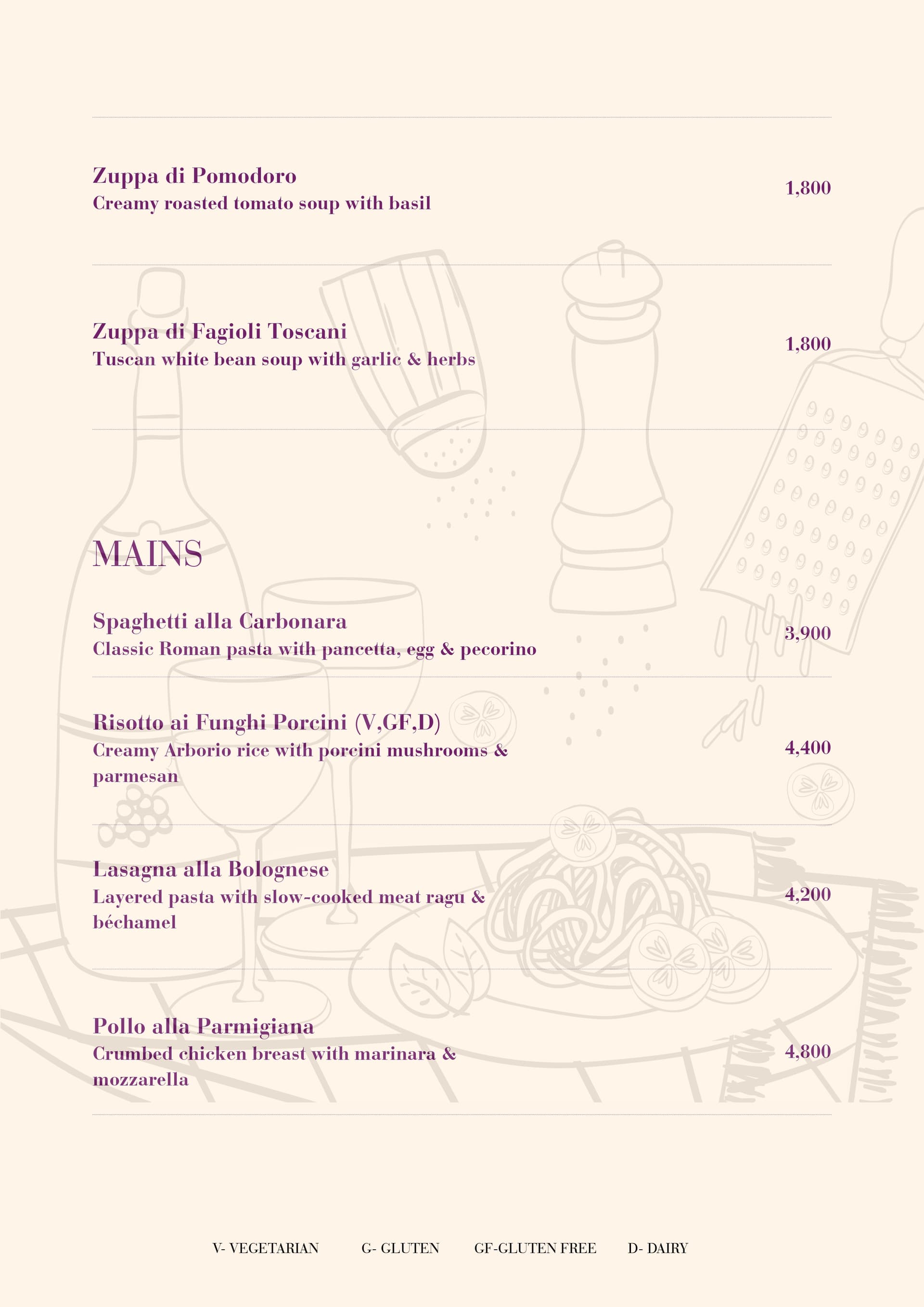 Dipinta Menu Page 2