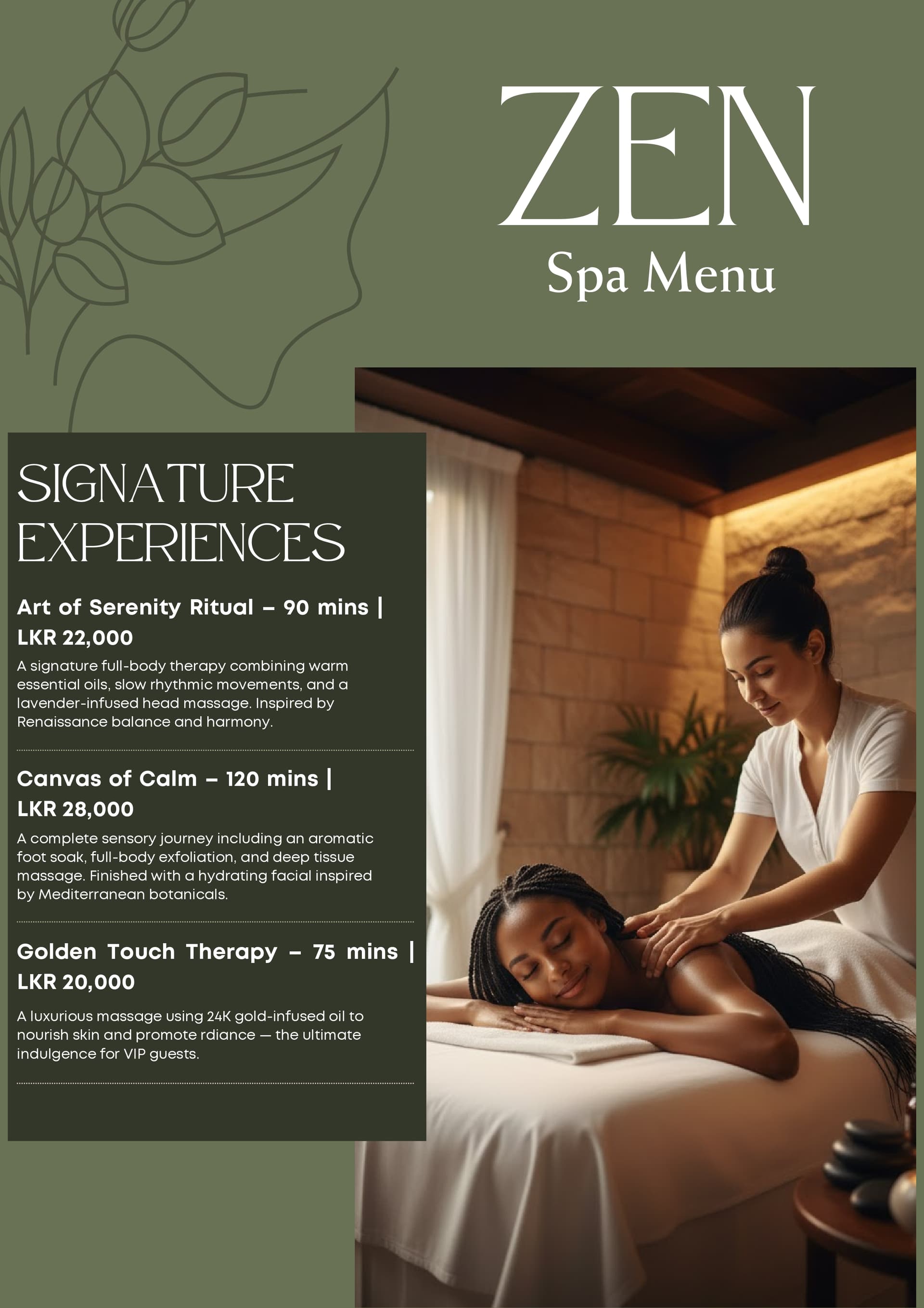 SPA Menu Page 1